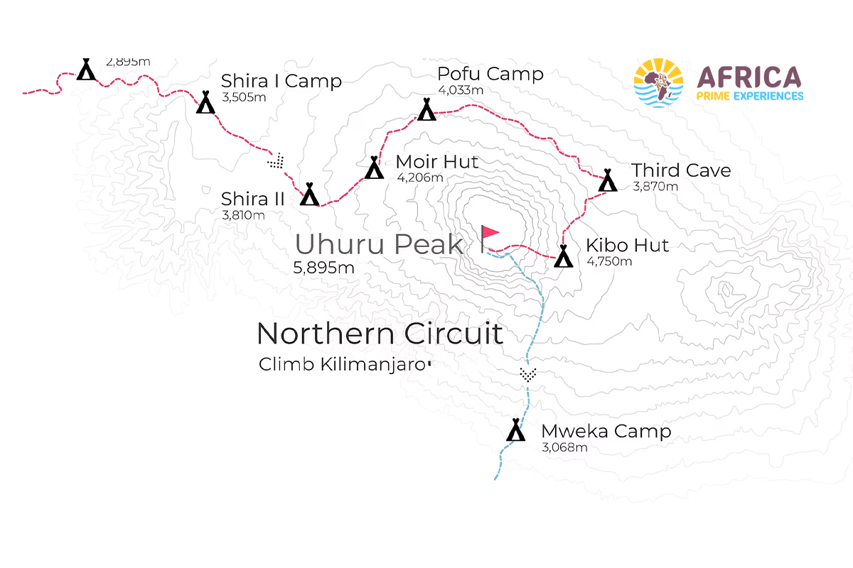 Kilimanjaro route map