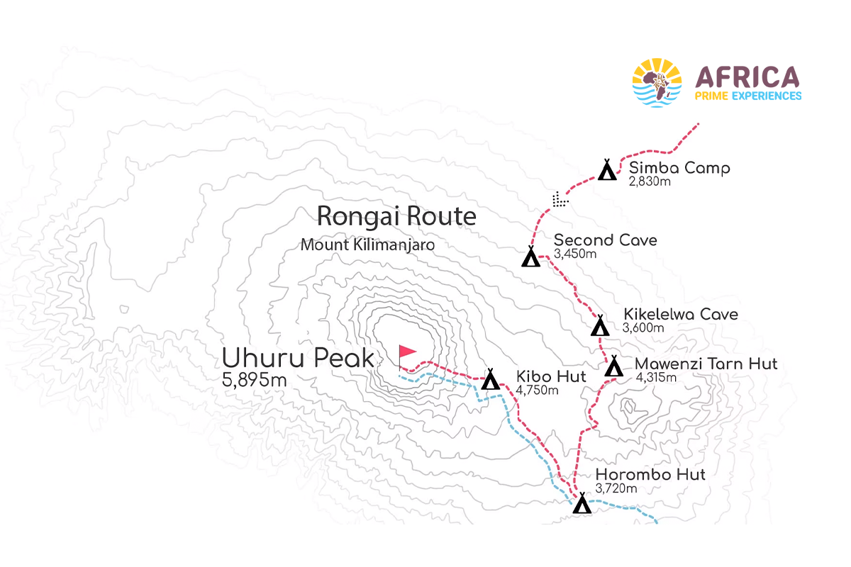 Kilimanjaro route map